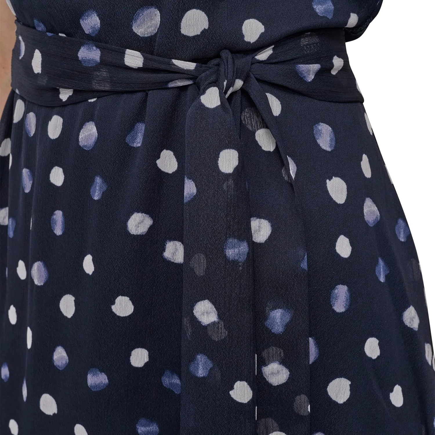 DKNY Women's Puff Sleeve Tie Waist A-line Mini Dress