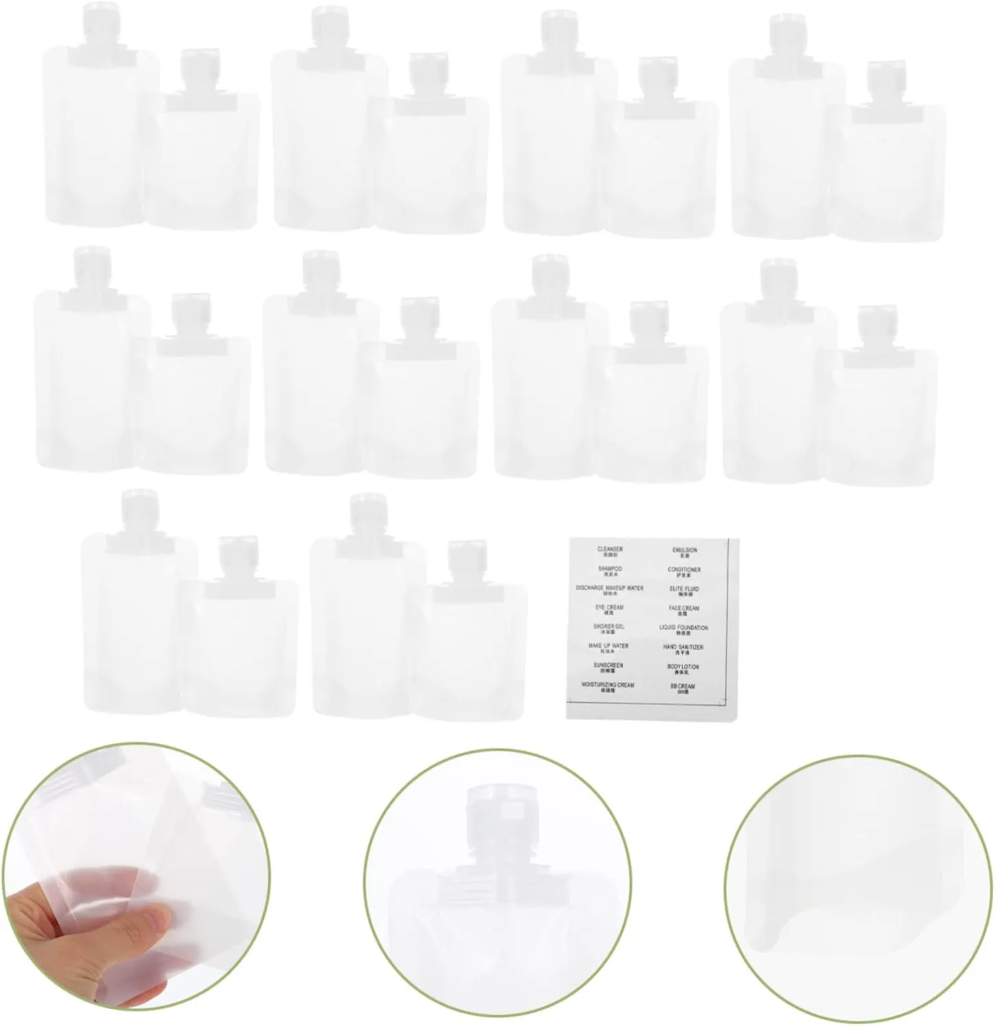 DOITOOL 1 Set Packing Bag Travel Toiletry Portable Shampoo Bottle Leakproof Cosmetic Containers Liquid TIO, White, 13.8X7X2CM