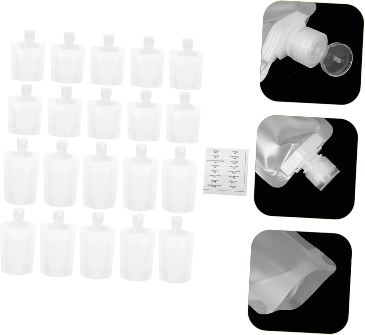 DOITOOL 1 Set Packing Bag Travel Toiletry Portable Shampoo Bottle Leakproof Cosmetic Containers Liquid TIO, White, 13.8X7X2CM