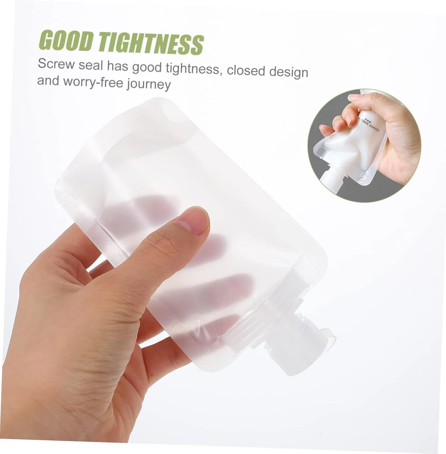 DOITOOL 1 Set Packing Bag Travel Toiletry Portable Shampoo Bottle Leakproof Cosmetic Containers Liquid TIO, White, 13.8X7X2CM