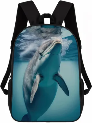 Dolphin Backpack Casual Daypack Wild Animal Print Laptop Bag Bookbag for Work Travel Hiking 17 Inch Style 4