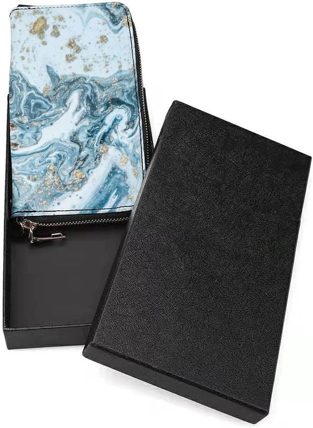 Donnapink Long Clutch Wallet, Long Handbag with Wristlet Strap, PU Leather Zip Purse