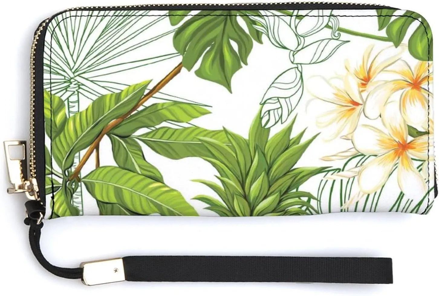 Donnapink Long Clutch Wallet, Long Handbag with Wristlet Strap, PU Leather Zip Purse