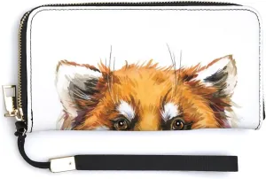 Donnapink Long Clutch Wallet, Long Handbag with Wristlet Strap, PU Leather Zip Purse