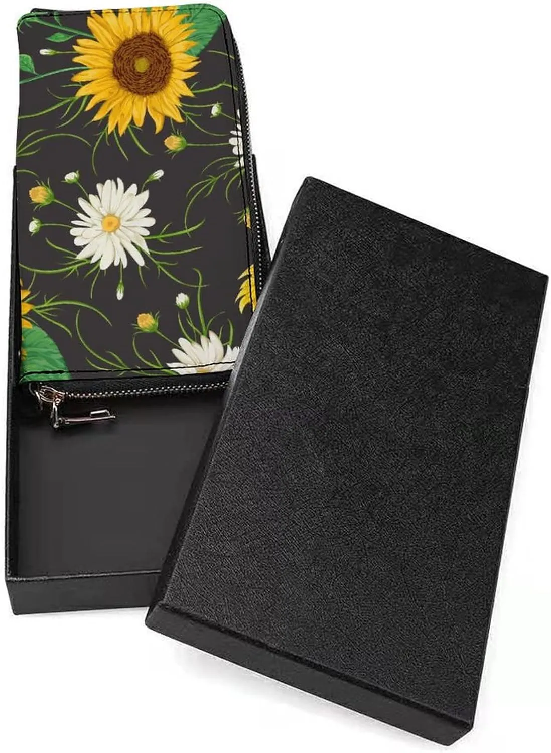 Donnapink Long Clutch Wallet, Long Handbag with Wristlet Strap, PU Leather Zip Purse
