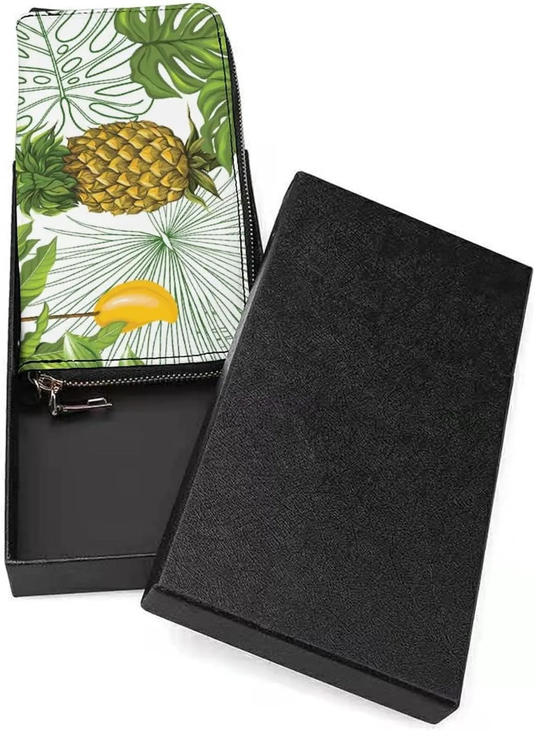 Donnapink Long Clutch Wallet, Long Handbag with Wristlet Strap, PU Leather Zip Purse