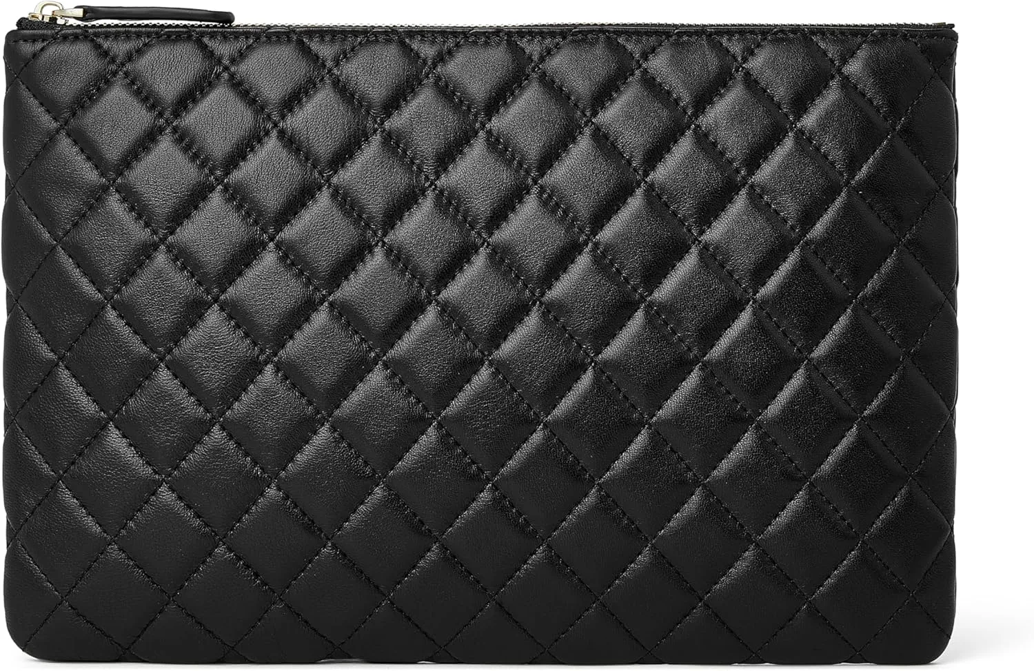 DORIS&JACKY Large Leather Clutch Purse For Women Hand-Carry Quilted Lambskin Evening Bag