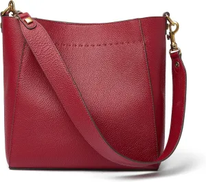 DORIS&JACKY Leather Bucket Tote Bags for Women Designer Shoulder Hobo Purse and Handbags with Detachable Wide Strap