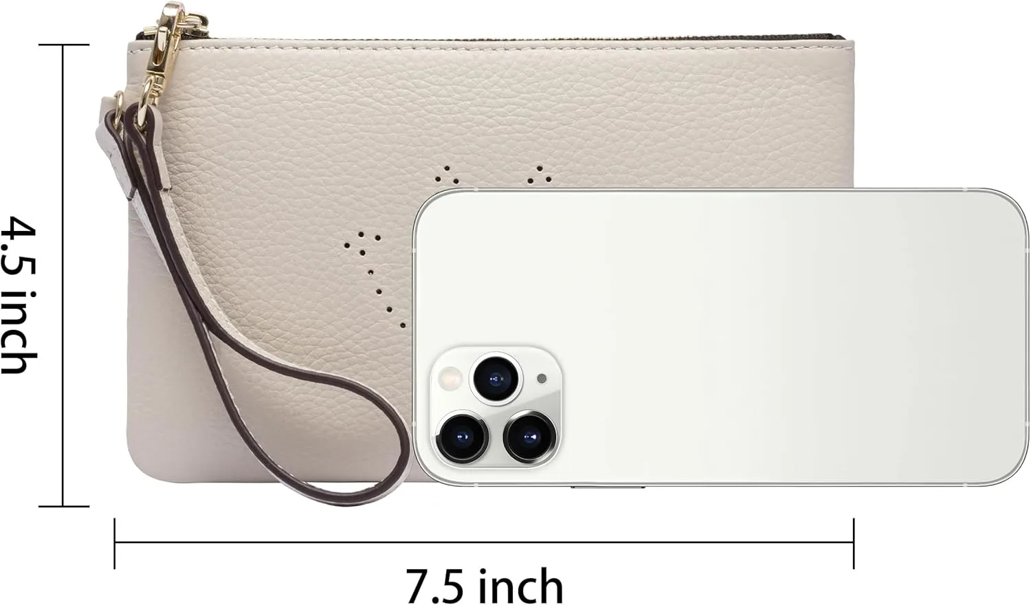 DORIS&JACKY Small Leather Wristlet Clutch Purse For Women Cute Smile Phone Pouch Bag