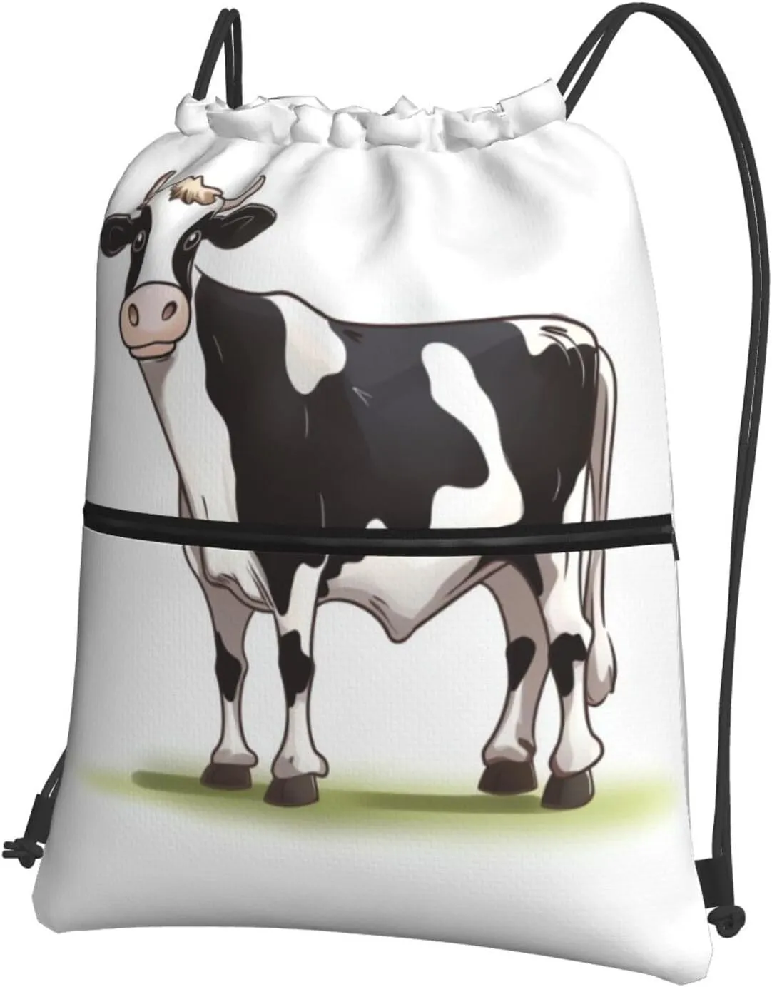 Drawstring Backpack Gym Bag Cinch Bag Draw String Back Bag Dairy Cow Drawstring Bags for Travel