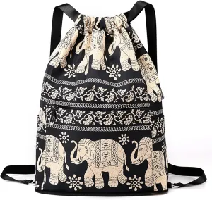 Drawstring Foldable Large Capacity Dry-wet Separation Travel Sports Backpack, Drawstring Backpack Gym Bag for Women Men (C)