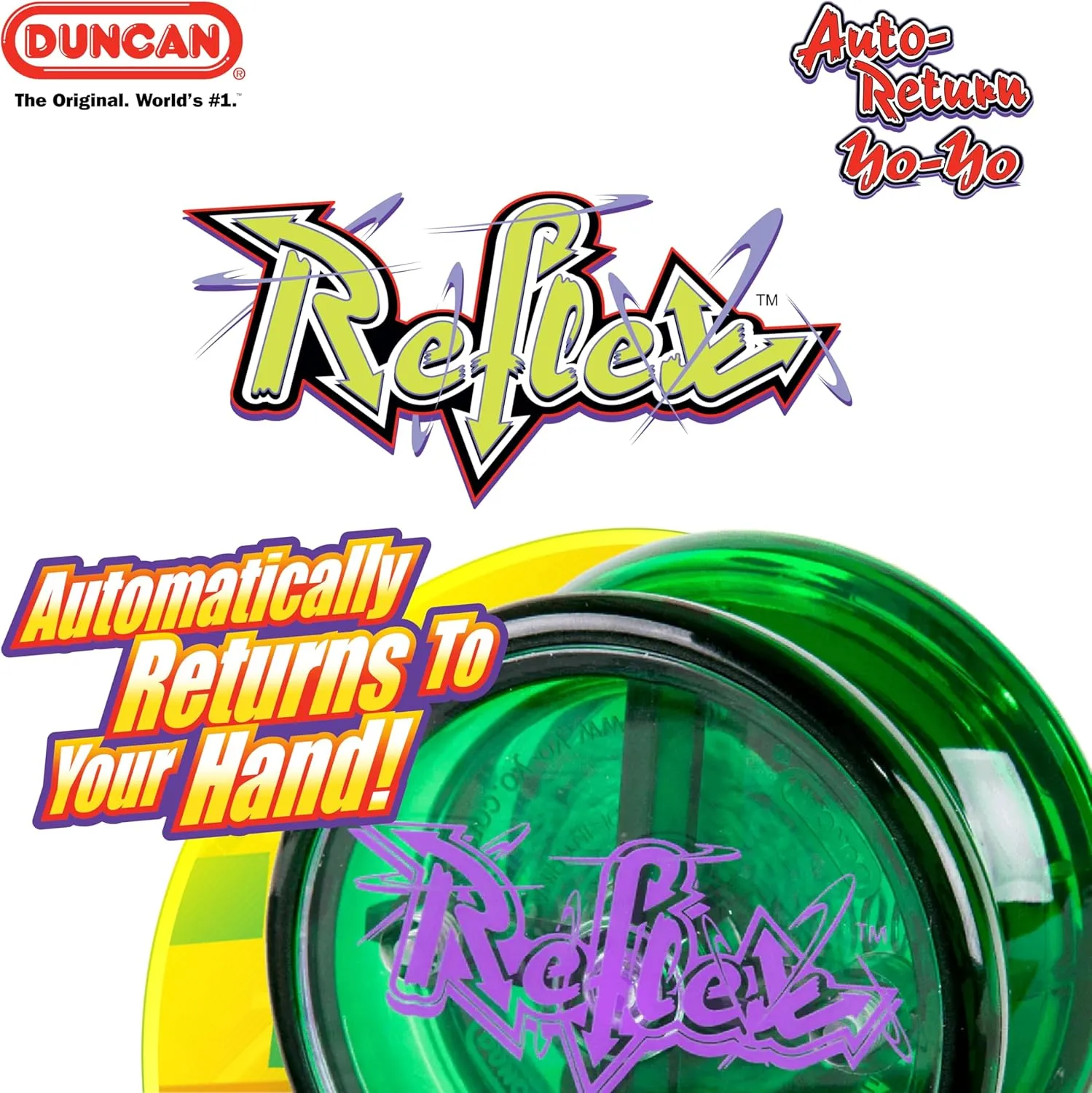 Duncan Toys Reflex Auto Return Yo-Yo, Beginner String Trick Yo-Yo, Green