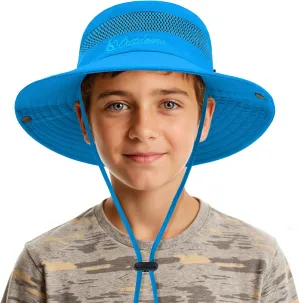 Durio Outdoor Kids Sun Hat UPF50  Sun Protection Kids Bucket Hat Wide Brim Fishing Beach Safari Hats for Boys Girls 5-13