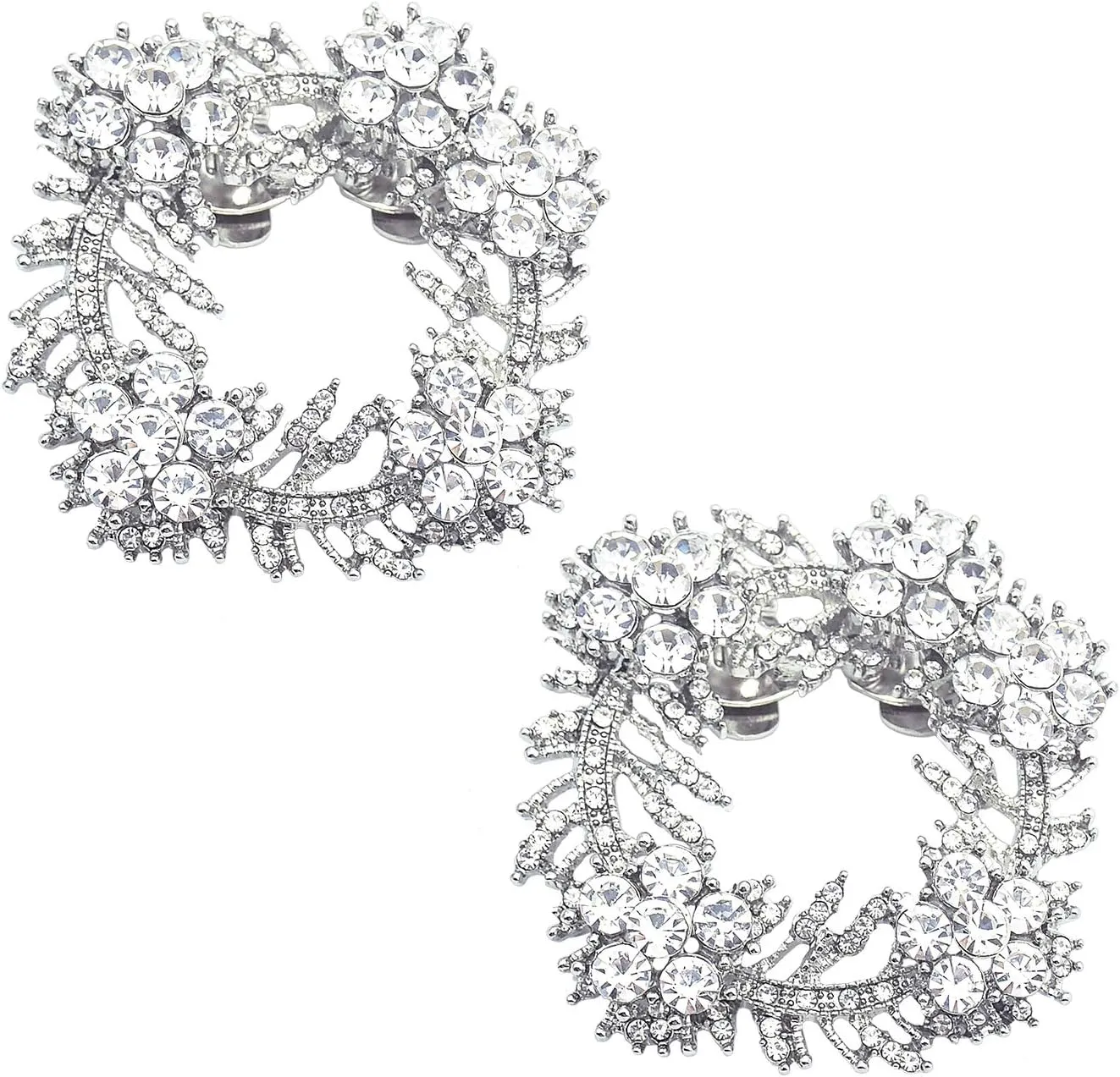 ELEGANTPARK Fashion Shoe Clips for Pumps Pearl Rhinestone Flower Crystal Party Wedding Shoe Accessories Clips