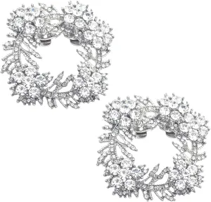ELEGANTPARK Fashion Shoe Clips for Pumps Pearl Rhinestone Flower Crystal Party Wedding Shoe Accessories Clips