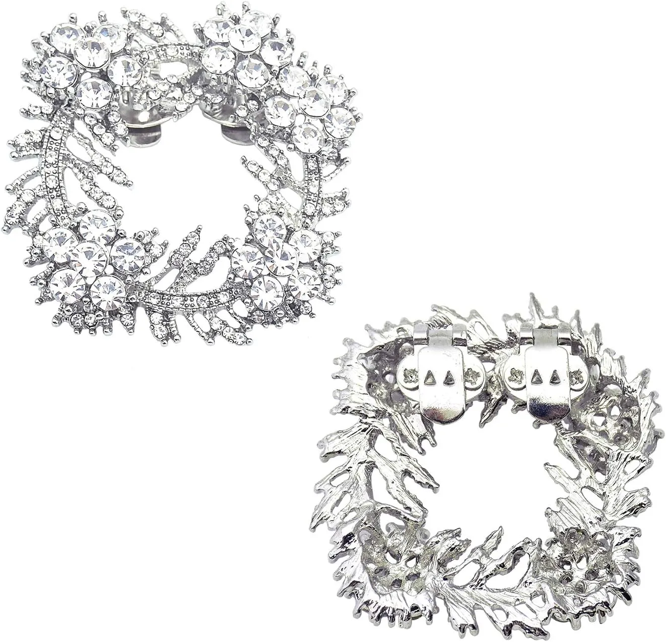 ELEGANTPARK Fashion Shoe Clips for Pumps Pearl Rhinestone Flower Crystal Party Wedding Shoe Accessories Clips
