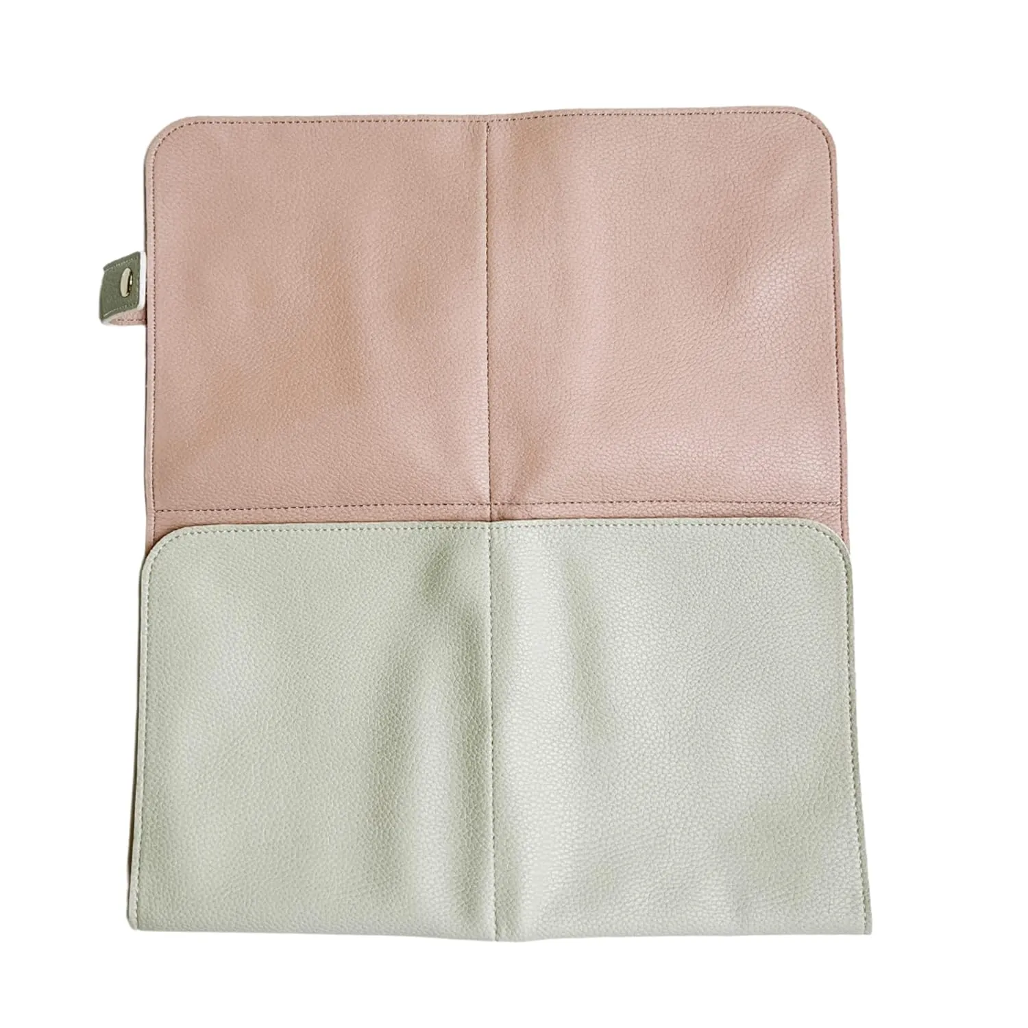 Elkie & Co. Newborn Baby Toddler Mom Vegan Leather Diaper Nappy Changing Pad Mat I Portable, Waterproof, Minimalist, Compact, Travel, Modern, Chic, Modern, Functional (Blush)