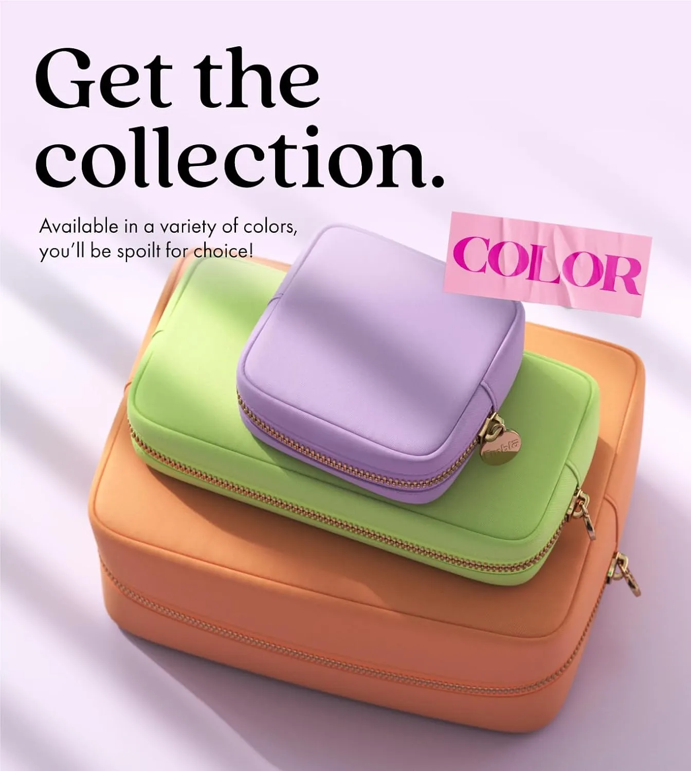 Embla Makeup Bag Travel Cosmetics Pouch and Toiletry Bag, Nylon Zipper Pouch Purse, Cute Make Up Organizer Storage Tote for Women Girls, Waterproof Travel Skincare Case, Small Makeup Bags, Candy Floss