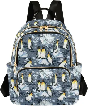 Emperor Penguin Women's Quilted Backpack Casual Lightweight Backpack Ladies Fashion Travel Handbag Shoulder Bags M