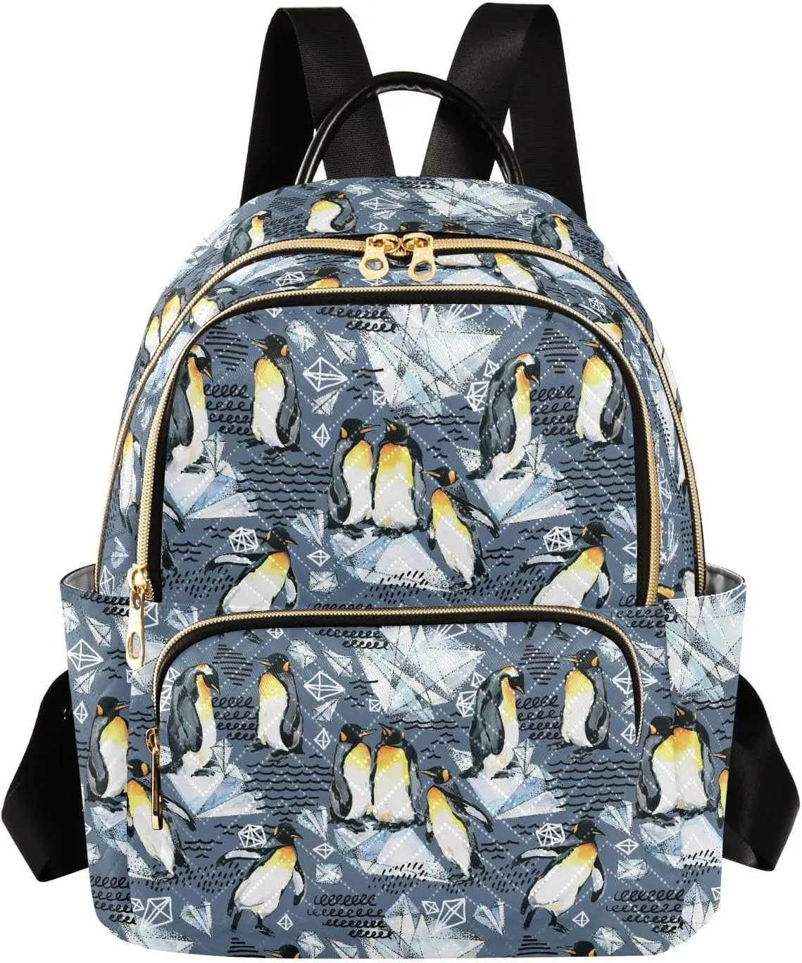 Emperor Penguin Women's Quilted Backpack Casual Lightweight Backpack Ladies Fashion Travel Handbag Shoulder Bags M