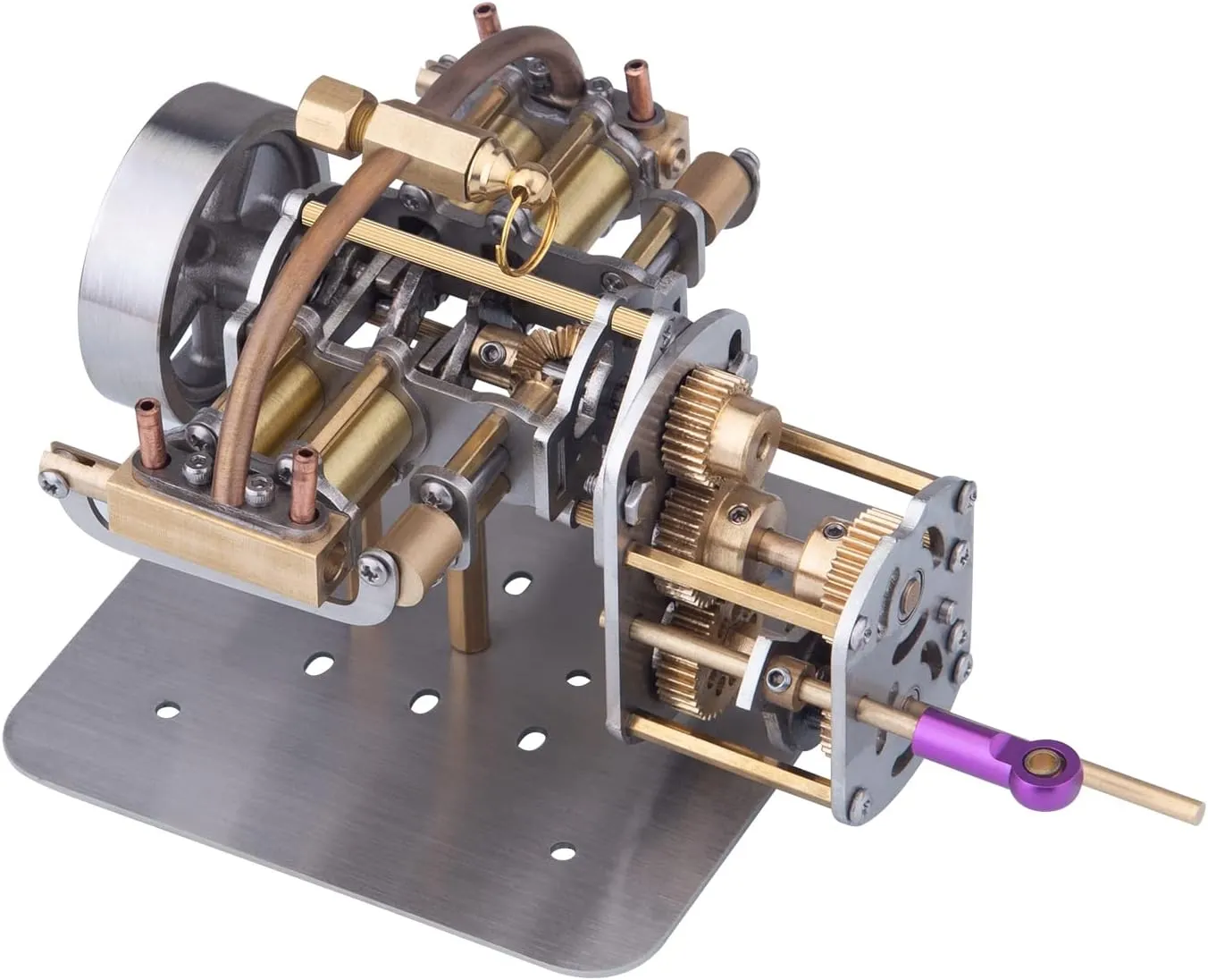 Engine Model Kits, Horizontally Opposed Steam Engine Kit for Adults, Engine Motor Model Educational Physics Experiment STEM Model