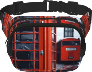 England Uk Retro London Telephone Fanny Pack For Women Waterproof Adjustable Belt Bags Waist Pack Fashion Casual Crossbody Bags Bum Bag For Running Workout Hiking Traveling