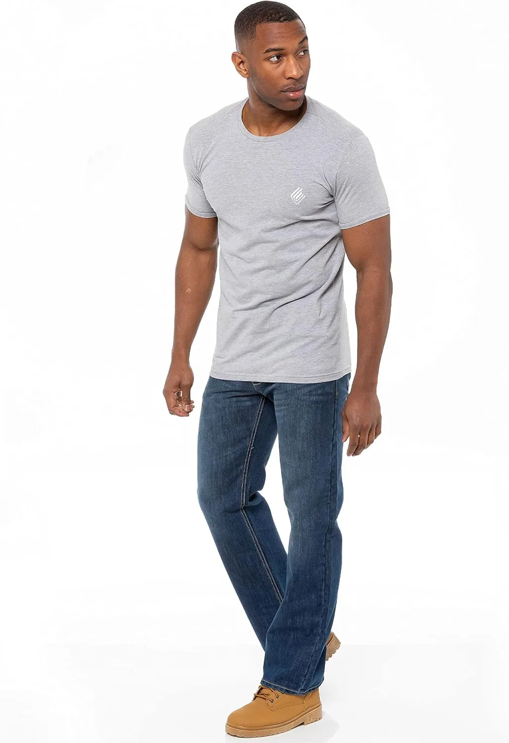 Enzo Mens Designer Jeans Loose Fit Free Belt Denim Pants Trousers All Waist Sizes