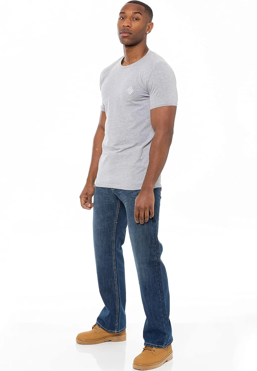 Enzo Mens Designer Jeans Loose Fit Free Belt Denim Pants Trousers All Waist Sizes