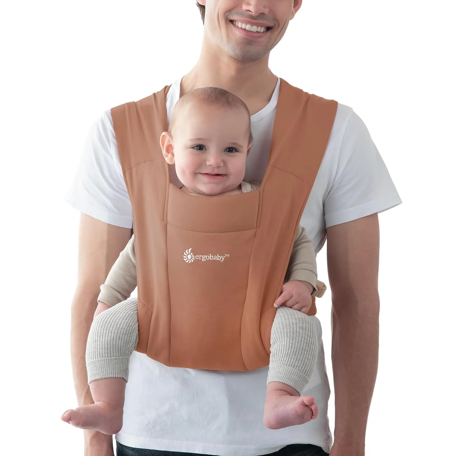 Ergobaby Embrace Cozy Newborn Baby Wrap Carrier (7-25 Pounds), Ponte Knit, Canyon Clay