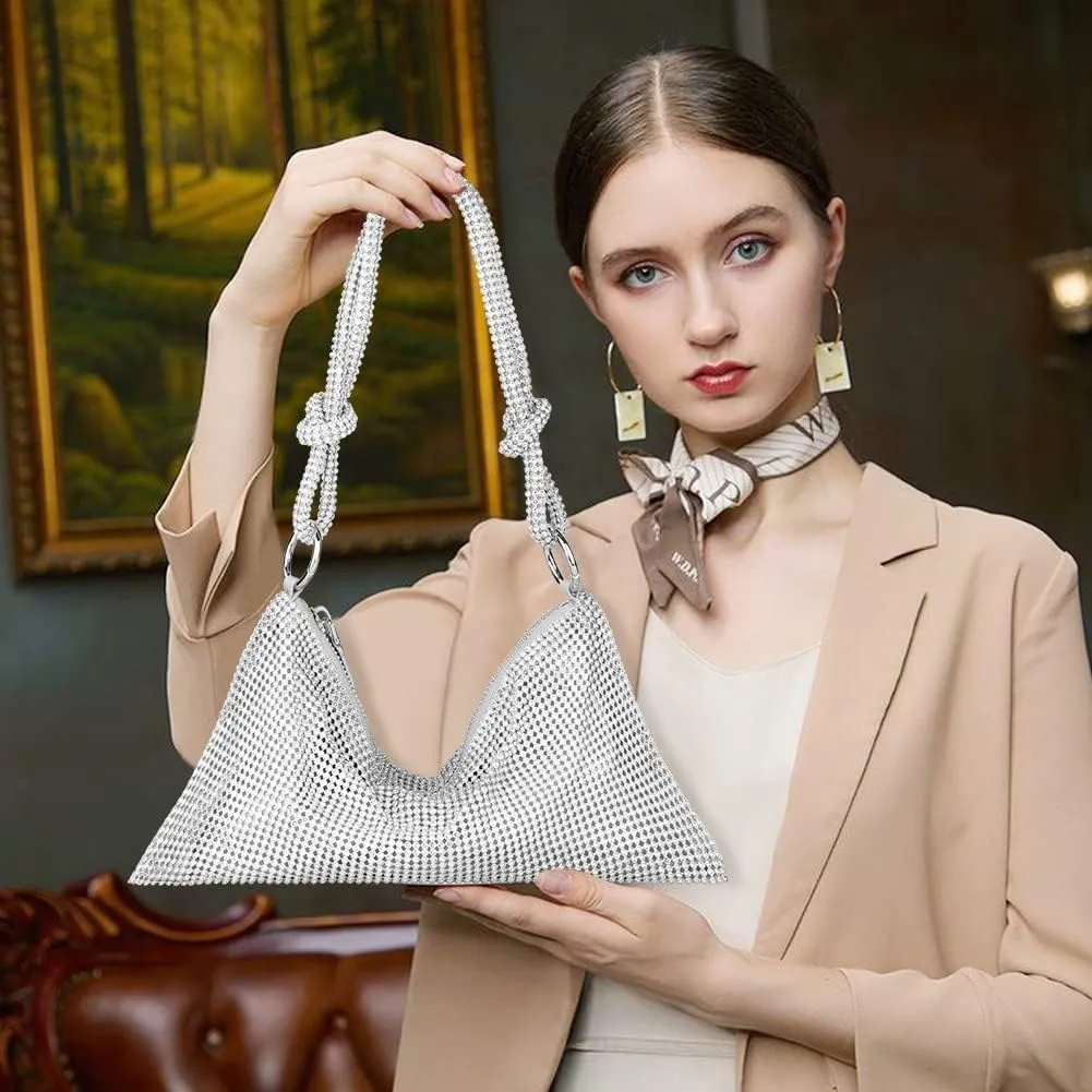 Evening Bag Clutch Purses for Women, Rhinestones Purse, Sparkling Envelope Evening Bag with Detachable Chain