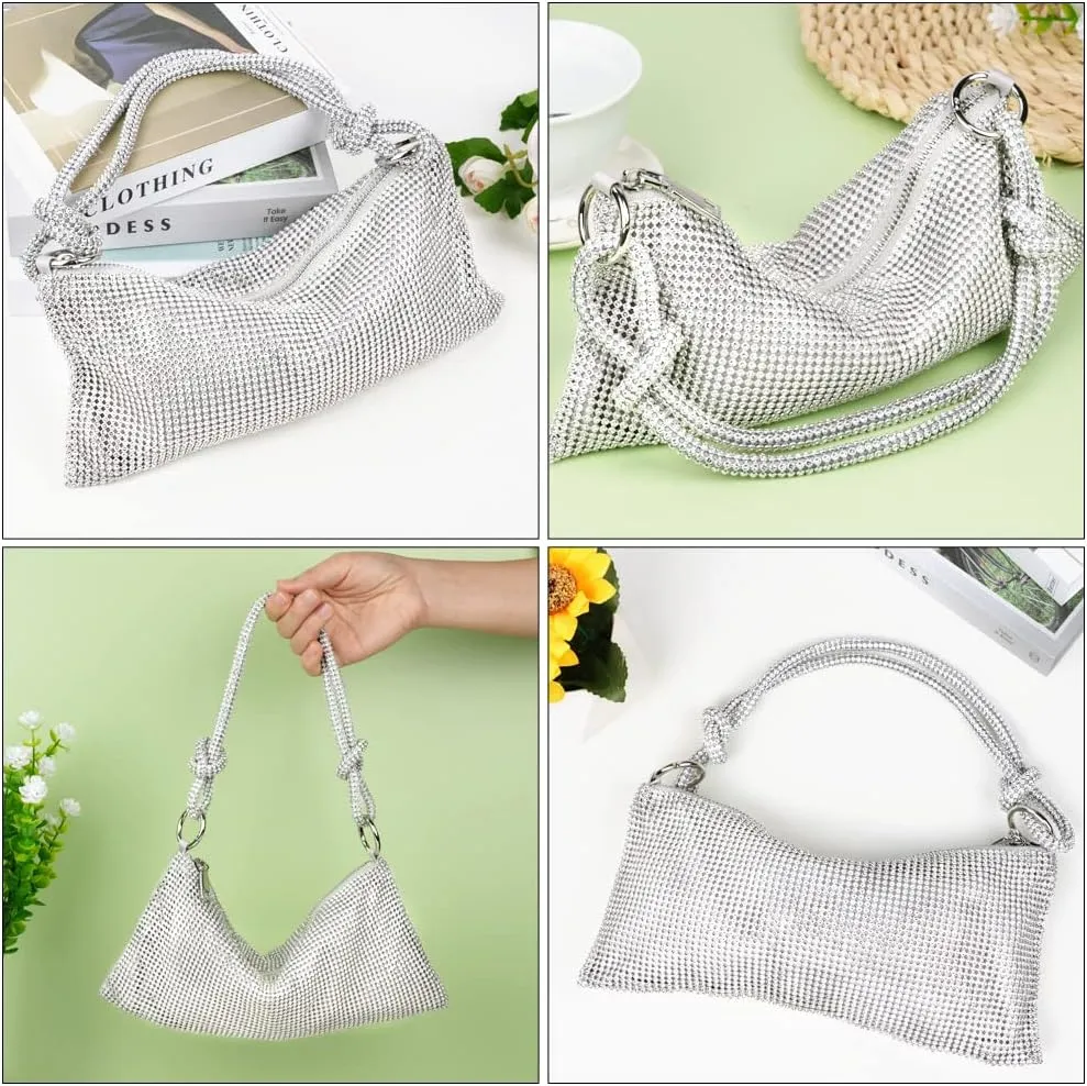 Evening Bag Clutch Purses for Women, Rhinestones Purse, Sparkling Envelope Evening Bag with Detachable Chain