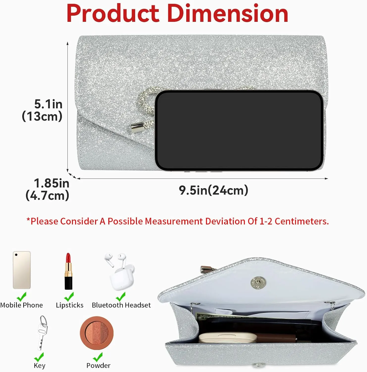 Evening Bag Clutch Purses for Women,Evening Clutch Party Shoulder Handbag Wedding Bag