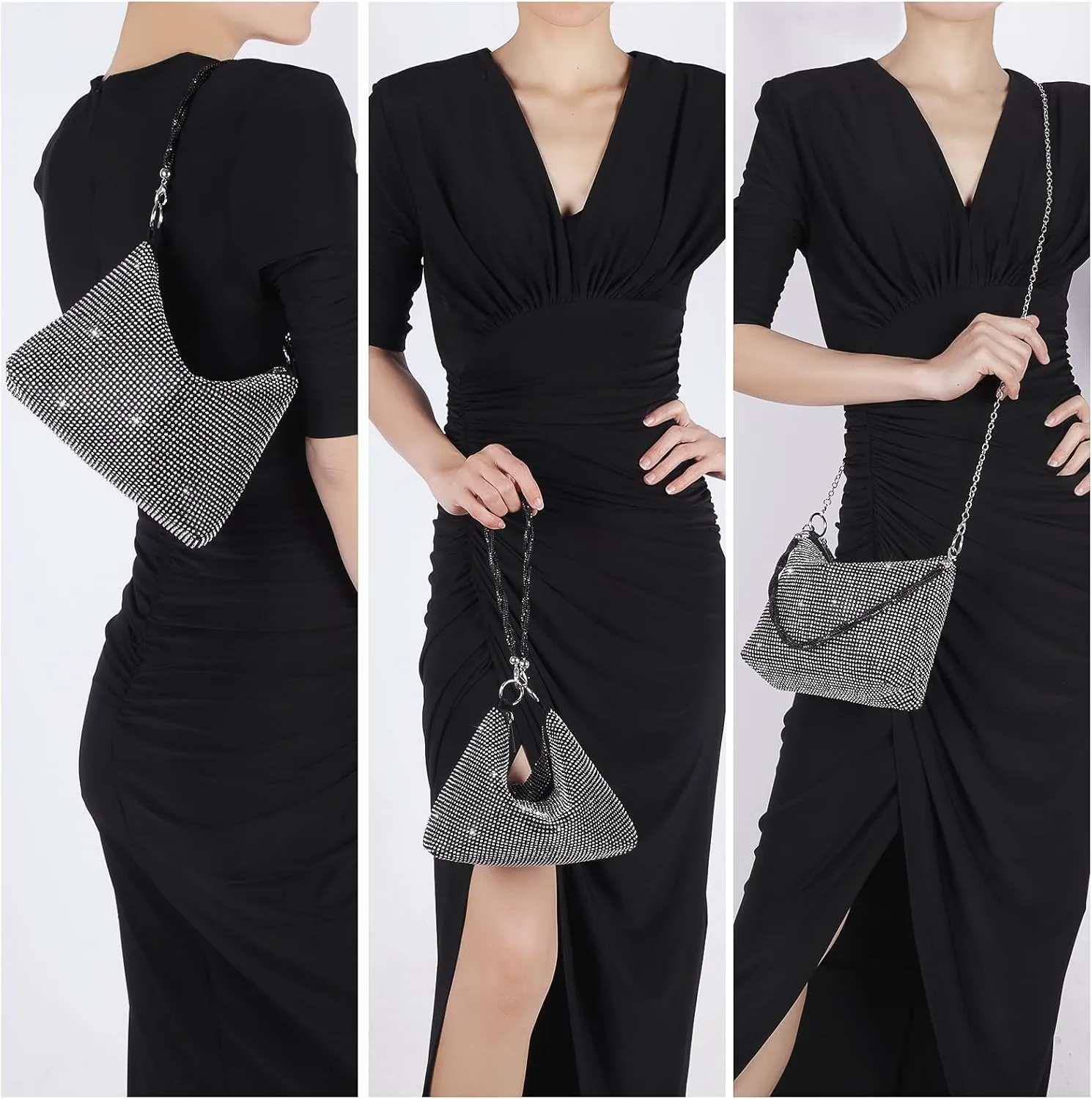 Evening Bags for Women Formal Rhinestone Wrislet Clutch Purse for Wedding Party Evening Handbag