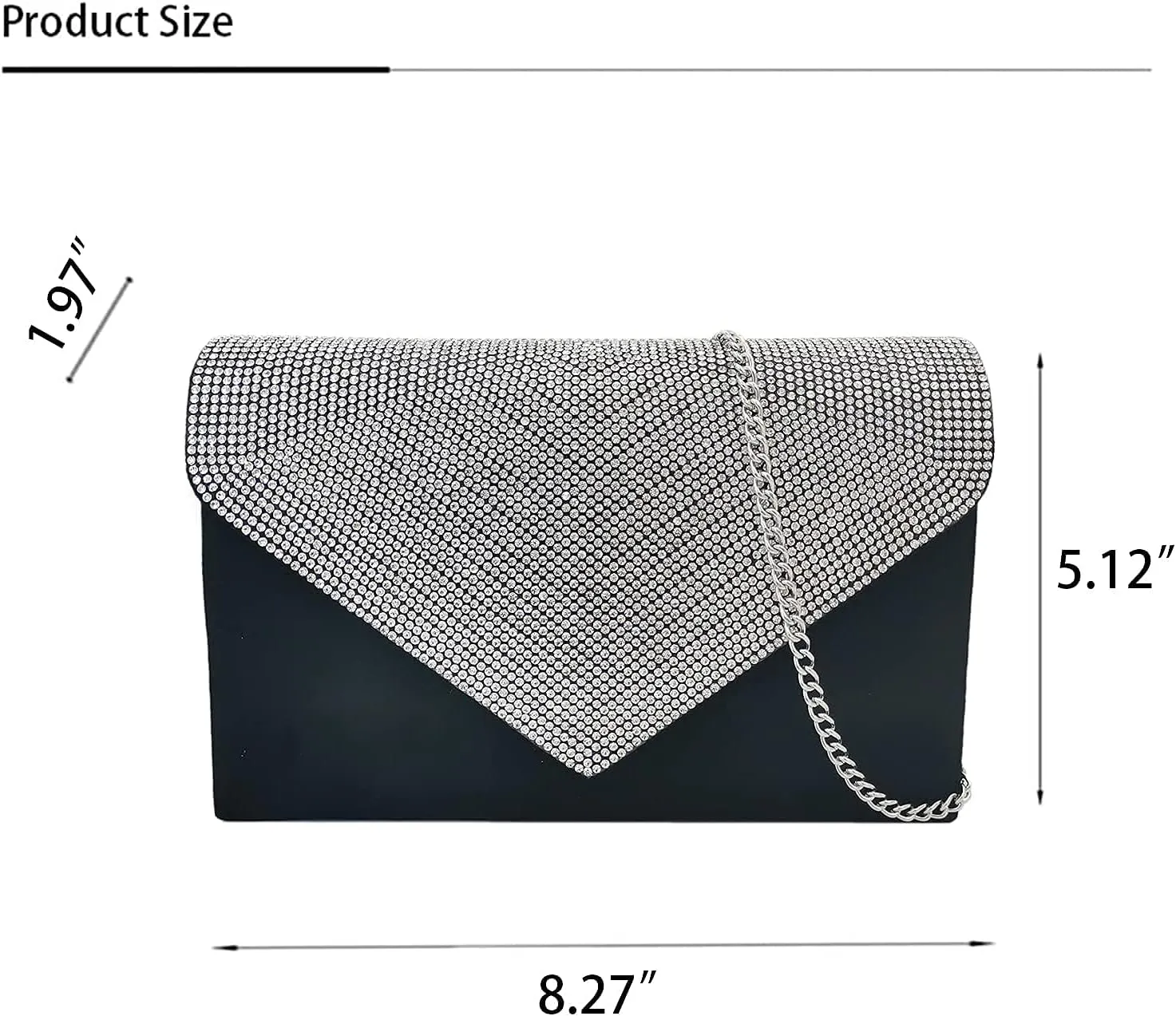 Evening Bags Women Clutch Purse Small Cute Classic Envelop Crossbody Handbag for Formal Wedding Party with Detachable Chain