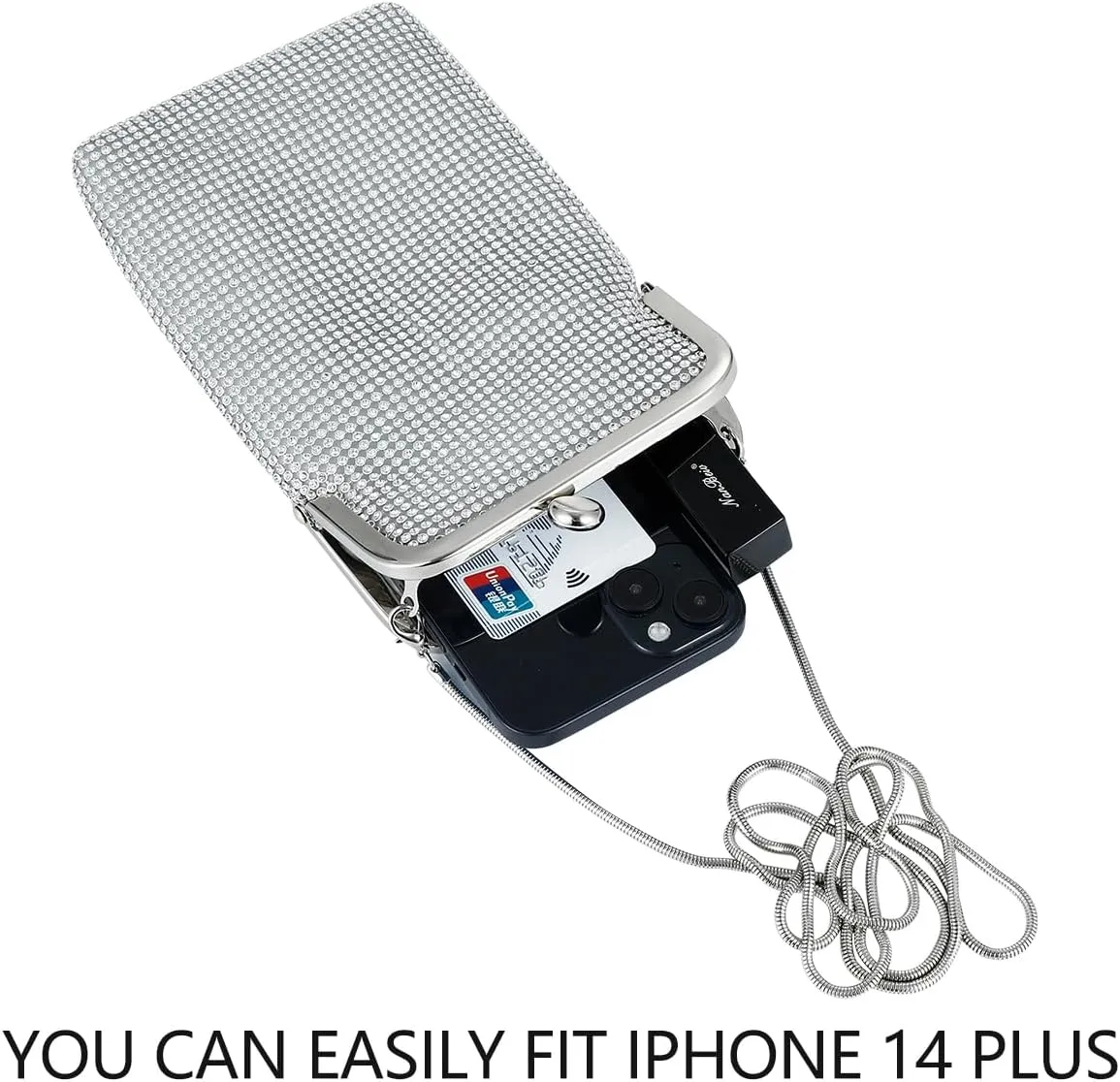 Evening Handbags Clutch Purses for Women Metal mesh Small Crossbody Bag Cell Phone Purse Wallet