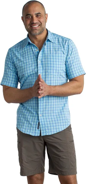 ExOfficio Men's Salida Check Lightweight Short-Sleeve Shirt, Silverlake, Small