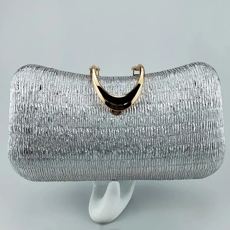Exquisite Design Metallic Lock Evening Bag
