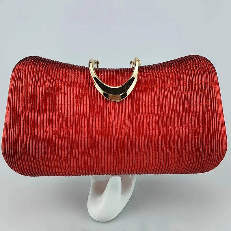 Exquisite Design Metallic Lock Evening Bag