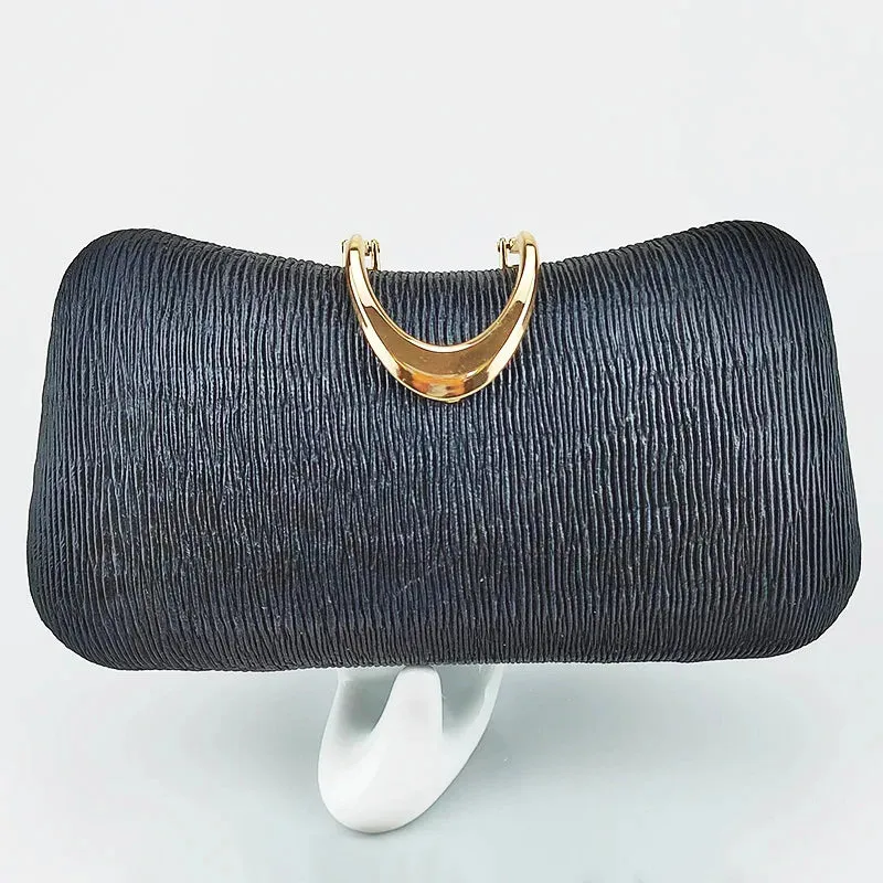 Exquisite Design Metallic Lock Evening Bag