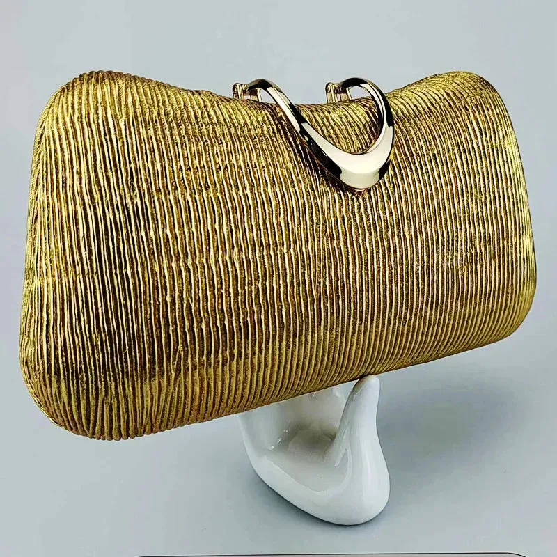 Exquisite Design Metallic Lock Evening Bag