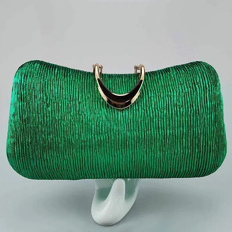 Exquisite Design Metallic Lock Evening Bag