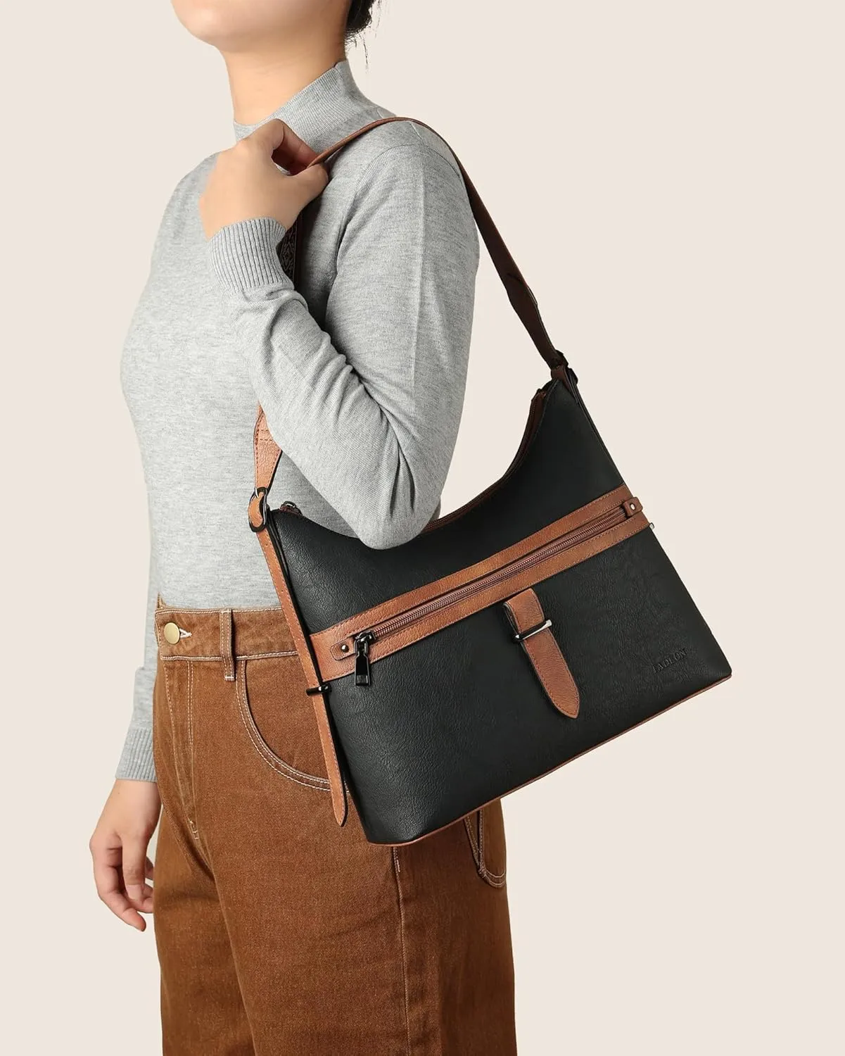 FADEON Hobo Bags Purse for Women Vegan Leather Crossbody Bag Designer Ladies Shoulder Cross Body Handbag Wide Straps