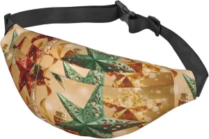 Fanny Pack for Men Women Waist Bag Adjustable Waist Pack Crossbody Belt Bag Holiday Christmas Stars Bum Bag