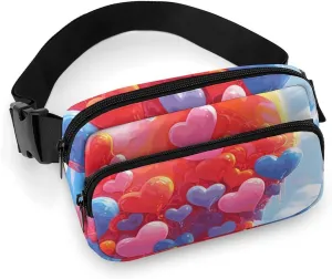 Fanny Pack for Men&Women Crossbody Waist Bag Small Sling Backpack Heart Shaped Drawing Belt Bag