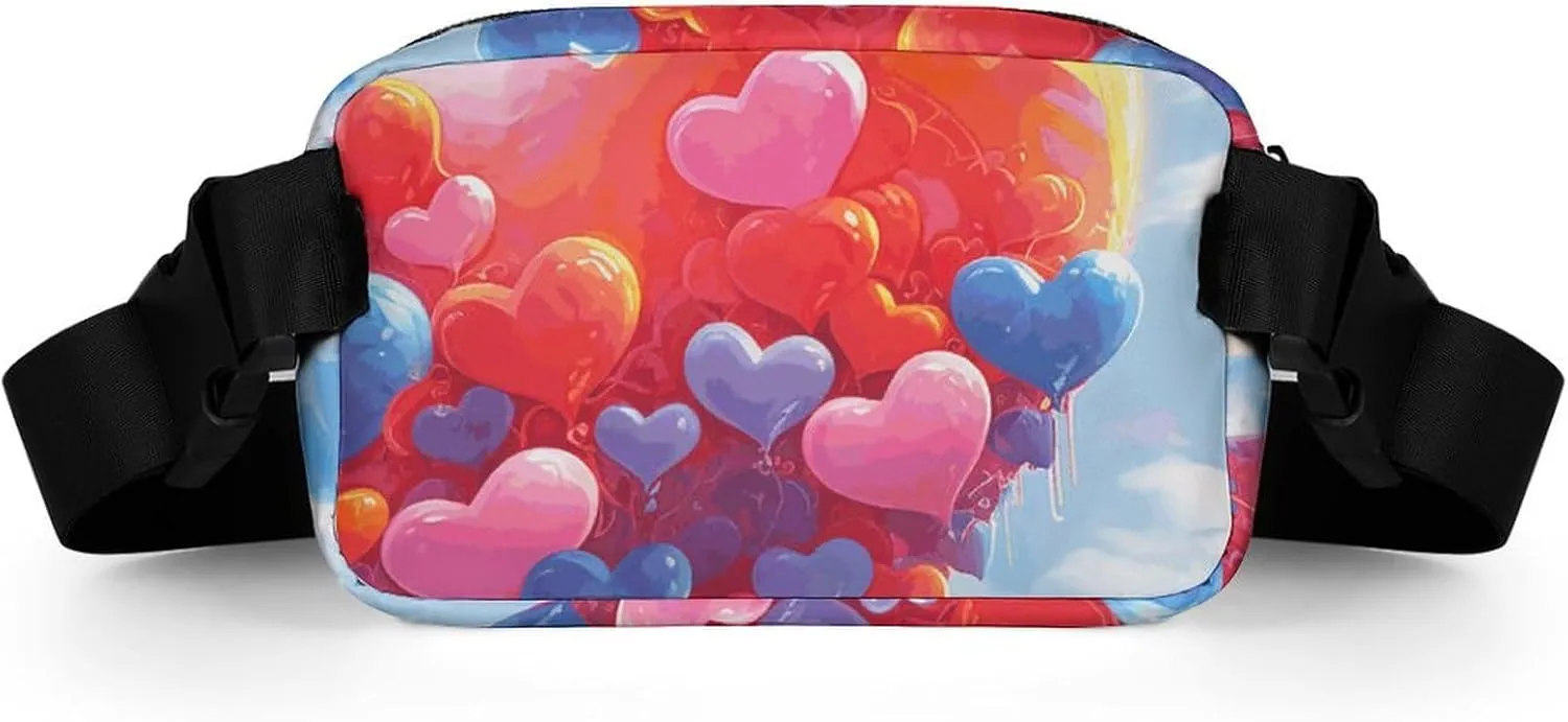 Fanny Pack for Men&Women Crossbody Waist Bag Small Sling Backpack Heart Shaped Drawing Belt Bag