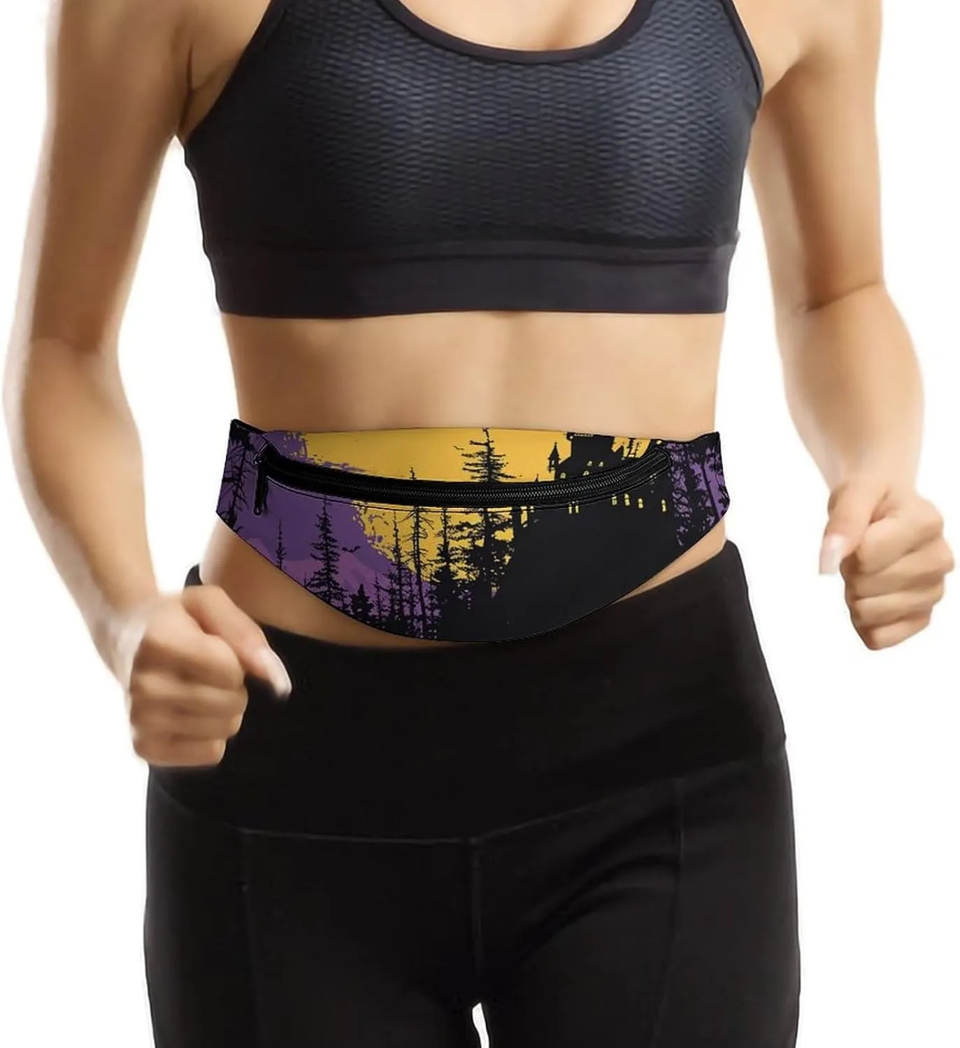 Fanny Pack for Women Men Witch And Broom Waist Pack Adjustable Belt Bag for Workout Running Travelling Casual Waist Bag, 36*15cm, style-2-1