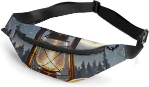 Fanny Packs Terrifying Pumpkin Coal Oil Lamp Printed Crossbody Bags Everywhere Belt Bag Crossbody Belt Bags Small Sling Bag for Hiking Running Travel Cycling