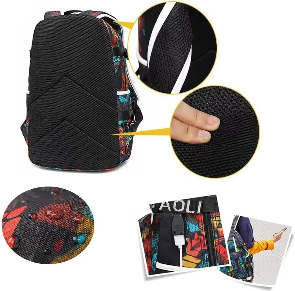 FANwenfeng Basketball Player Iverson Luminous Backpack Travel Daypack Fans Bag (Style 3)