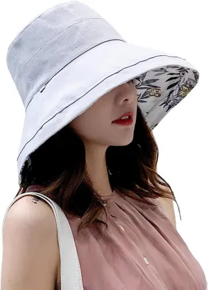 FaroDor Women's Reversible Bucket Hat UV Protection Packable Travel Cap Wide Brim Sun Hats