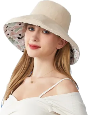 FaroDor Women's Reversible Bucket Hat UV Protection Packable Travel Cap Wide Brim Sun Hats